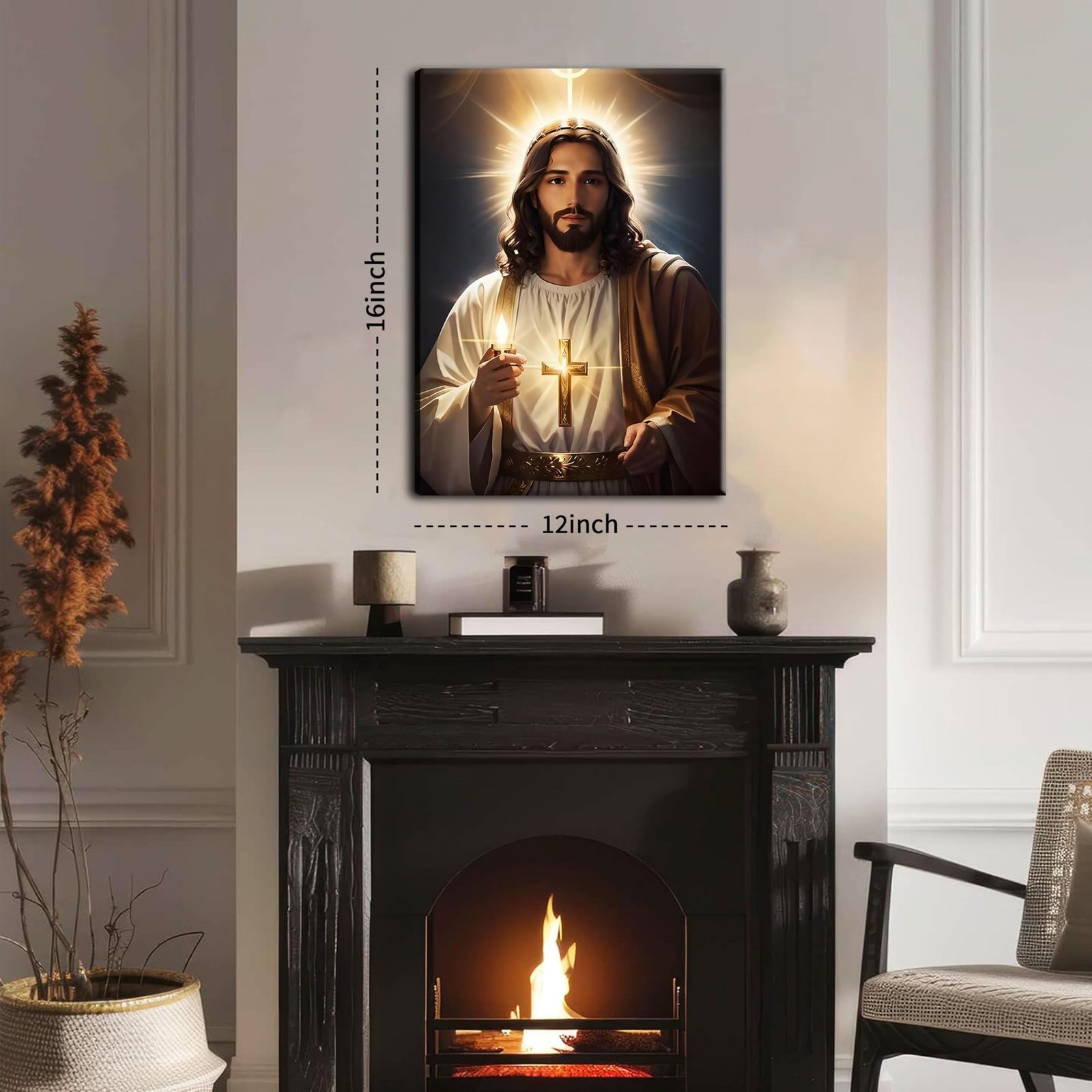Heiliger Herr Jesus Wandkunst für Wohnzimmer, Göttliche Barmherzigkeit Jesus Bild Drucke Christliche Wandkunst, Christliche Wanddekoration, Gerahmte Leinwand Kunstwerk Religiöse Wanddekoration für - Image 3