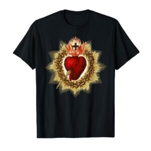 Heiliges Herz von Jesus Art Christ Vintager katholischer T-Shirt - Image 1