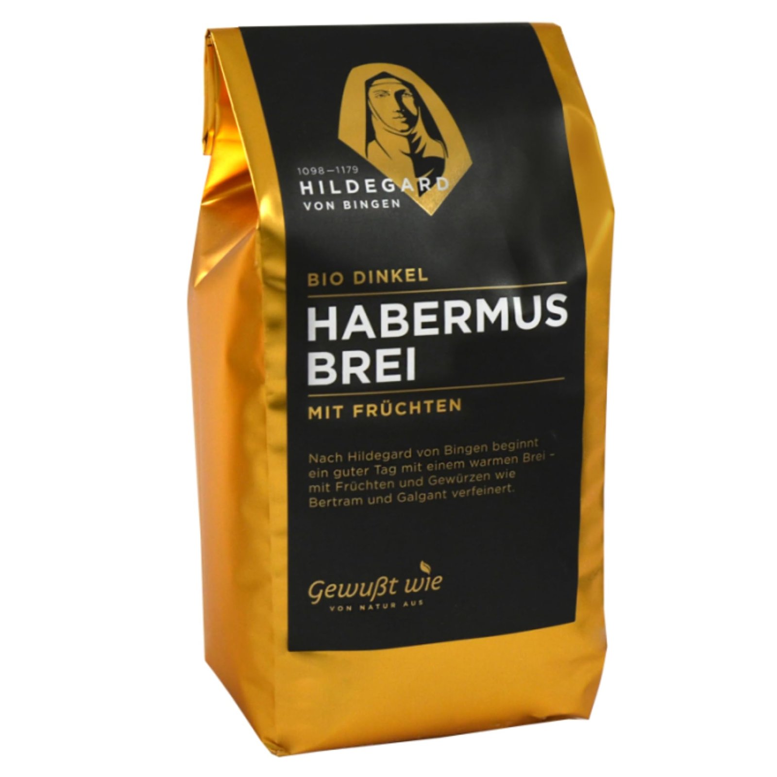 Hildegard Bio Dinkel Habermusbrei | Mit Früchten | Wärmendes Frühstück Nach Hildegard Von Bingen | Ohne Hafer | Mit Bertram & Galgant | Naturrein & Vegan | 500 g - Image 1