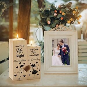 Hochzeitsgeschenke für Brautpaar, KAAYEE Herzförmiger Kerzenhalter Geschenke Hochzeit für Paare, Mr und Mrs Verlobungsgeschenk für Beide, Jahrestag Geschenk zur Hochzeit (Frischvermählte) - Image 5