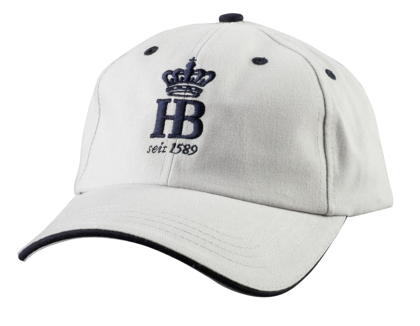 Hofbräuhaus München Cap Pur Original Flexfit | Baseball Cap für Herren und Damen | Baseball-, Trucker- Kappe | Geschenkidee für Männer und Frauen (Einheitsgröße, Weiß-Grau) - Image 1