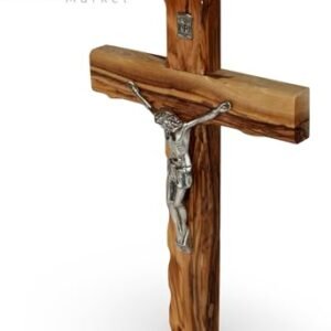 Holy Land Market Kreuz aus Olivenholz, 25,4 cm, handgeschnitzt, katholische Wanddekoration aus Bethlehem, Heimdekoration mit Zertifikat und Gebetskarte des Herrn, unterstützt Christen im Heiligen Land - Image 5