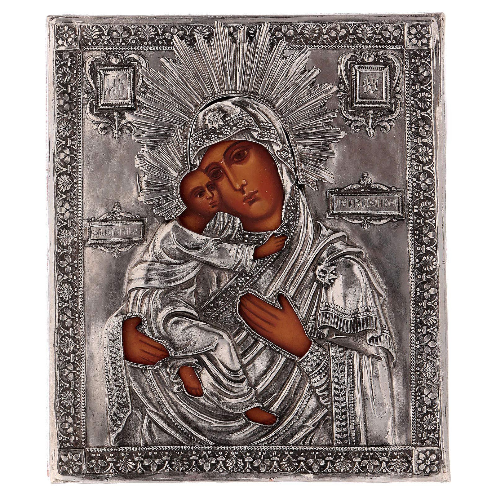 Holyart Ikone, Muttergottes von Wladimir, handgemalt, Riza, 16x12 cm, Polen - Image 1