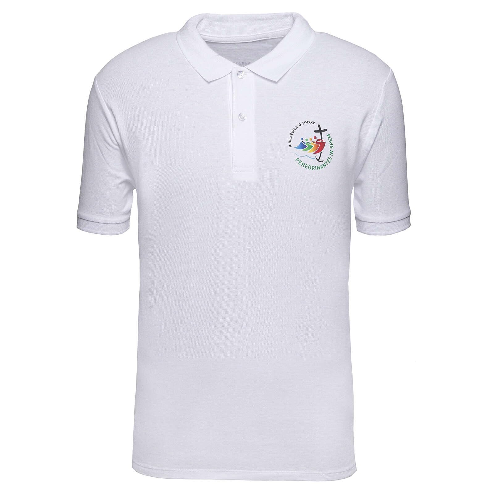 Holyart Poloshirt zum Jubiläum 2025, Weiss, Pilgerausrüstung, XL - Image 1