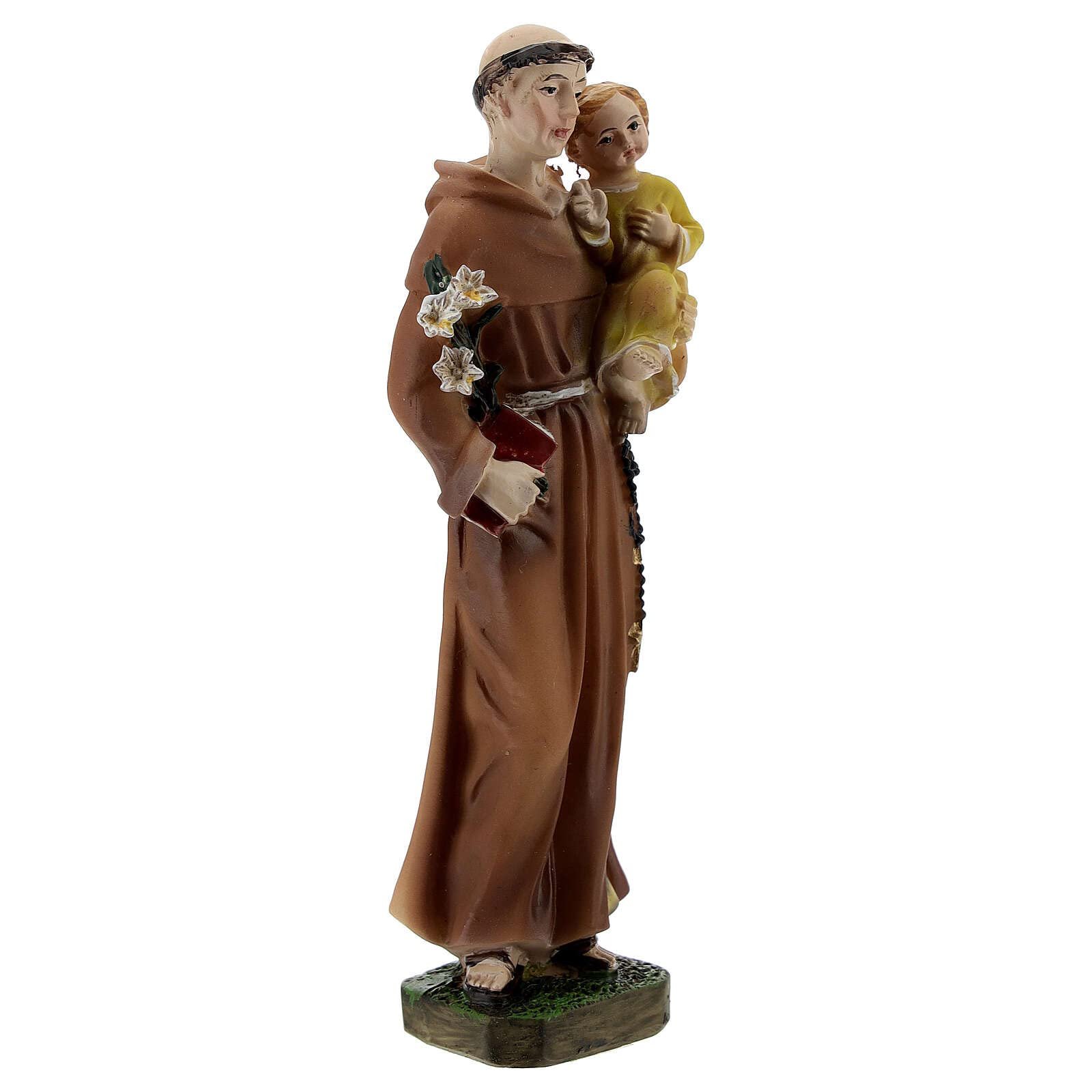 Holyart Statuen aus Resin und PVC: Statue aus Harz Antonius von Padua mit Kind in gelber Kleidung, 12 cm - Image 2