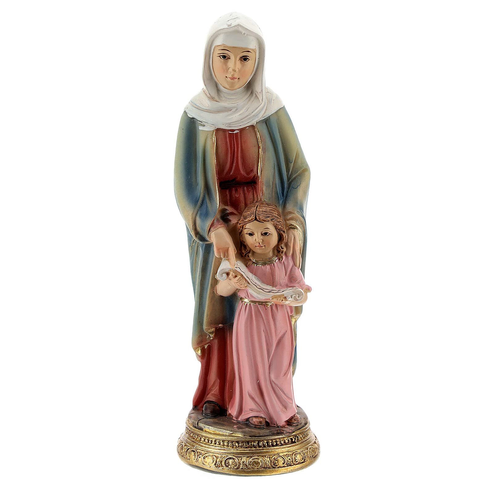 Holyart Statuen aus Resin und PVC: Statue aus Harz Heilige Anna mit Maria als Kind, 10 cm - Image 1
