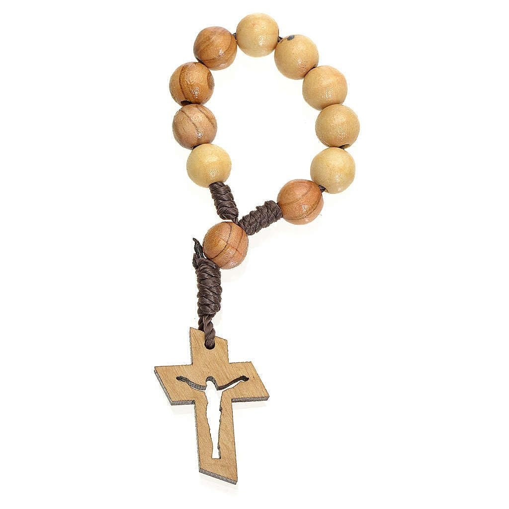 Holyart Zehner-Rosenkranz Heiliges Land Olivenholz Kreuz Auferstandener - Image 2