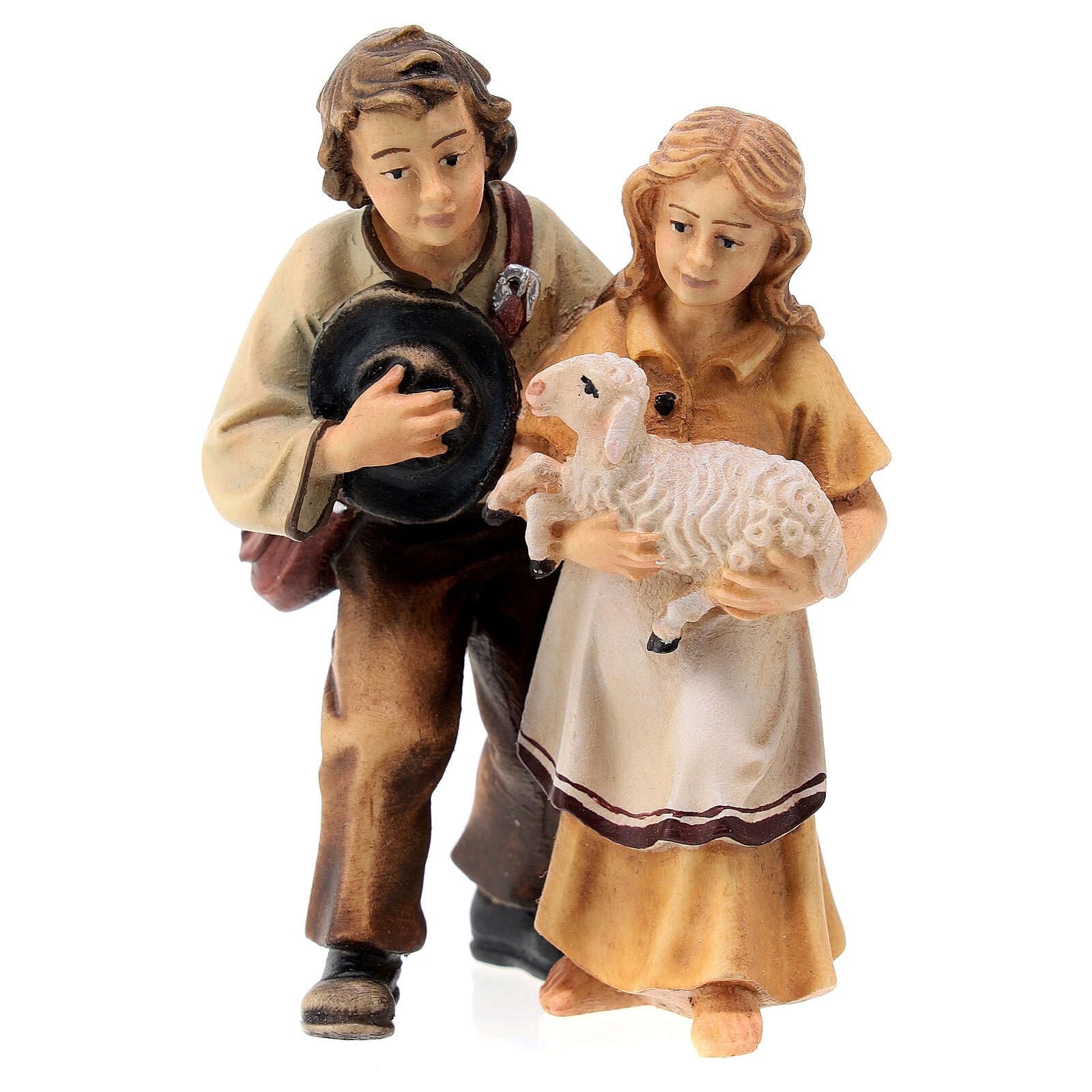 Holyart Zwei Kinder für Krippe Kostner Grödnertal Holz 12cm - Image 1