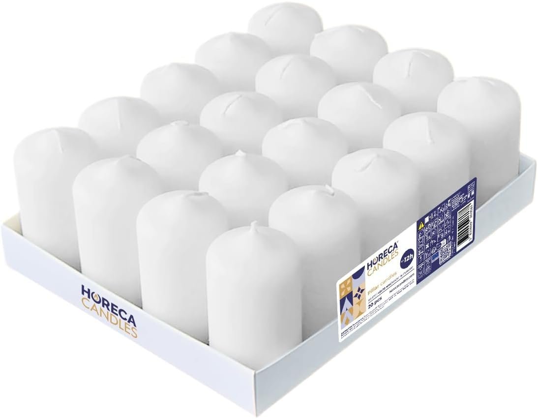 Horeca Candles - Stumpenkerzen - Weiß - Ø 4 x 7 cm - 80er Set Blockkerzen - Lange Brenndauer 12 Stunden - Ohne Duft - Kerzen für Haushalt, Feiern und Gastronomie - Image 1