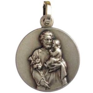 I G J 925 Sterling Silber Medaille von Heiliger Josef - Patron der Arbeiter und der gute Tod ... - Image 1