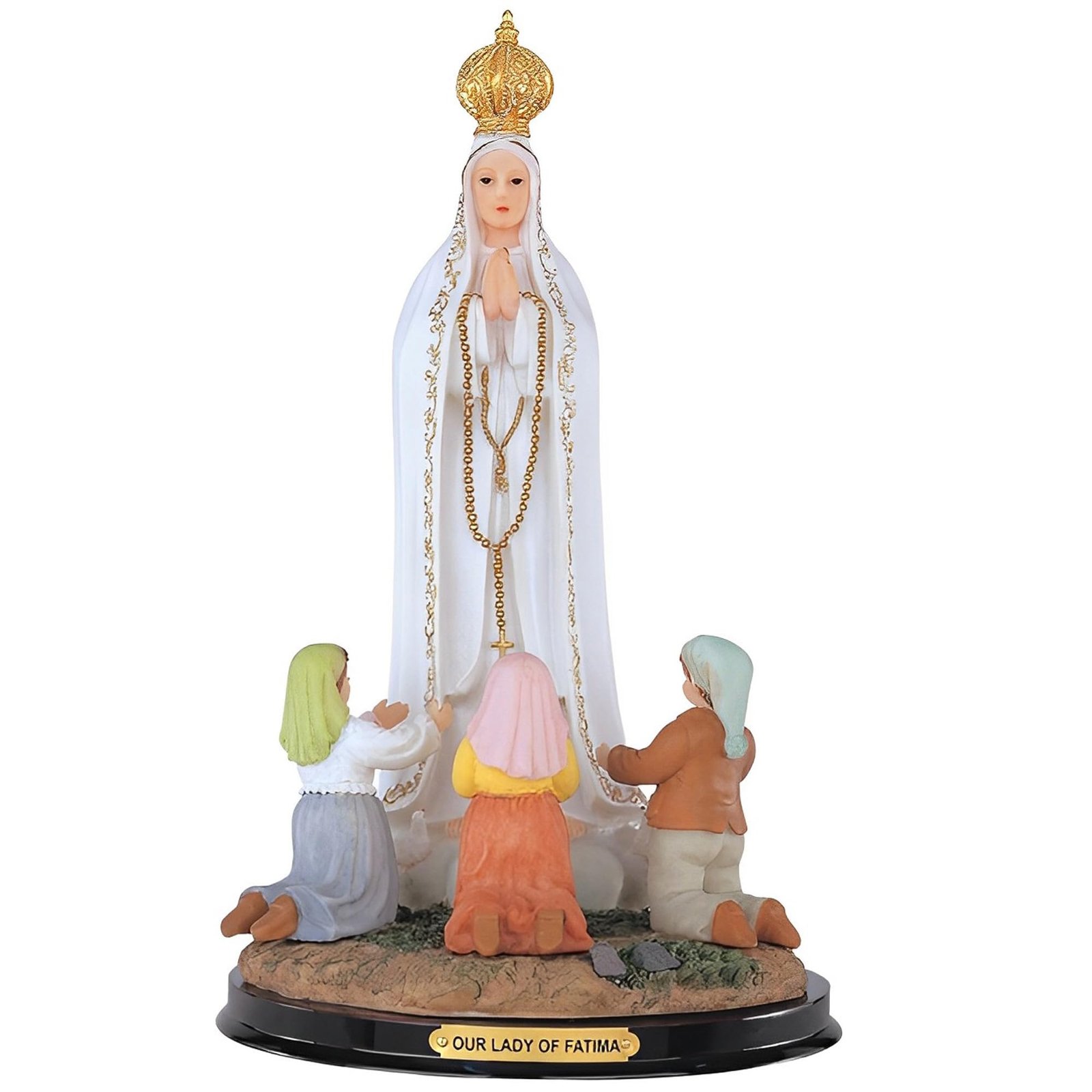 ICE ARMOR 30,5 cm H Unsere Liebe Frau von Fatima mit Gebet Statue Unsere Liebe Frau vom Heiligen Rosenkranz der Fatima Heilige Figur Religiöse Dekoration - Image 1
