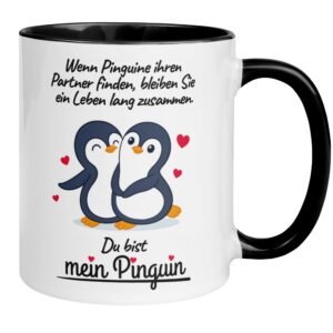 Ich liebe Dich Geschenk für Frauen & Männer | Liebes Tasse mit Spruch – Du bist mein Pinguin | Romantisches Geschenk Paar Partner Freund Freundin Sie Ihn | Hochzeitstag Jahrestag Valentinstag - Image 1
