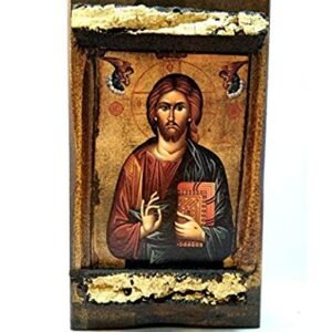 IconsGr Mp3_3 Holztafel Jesus Christus am Berg Athos, griechisch-christlich-orthodox, von Hand gefertigt - Image 1