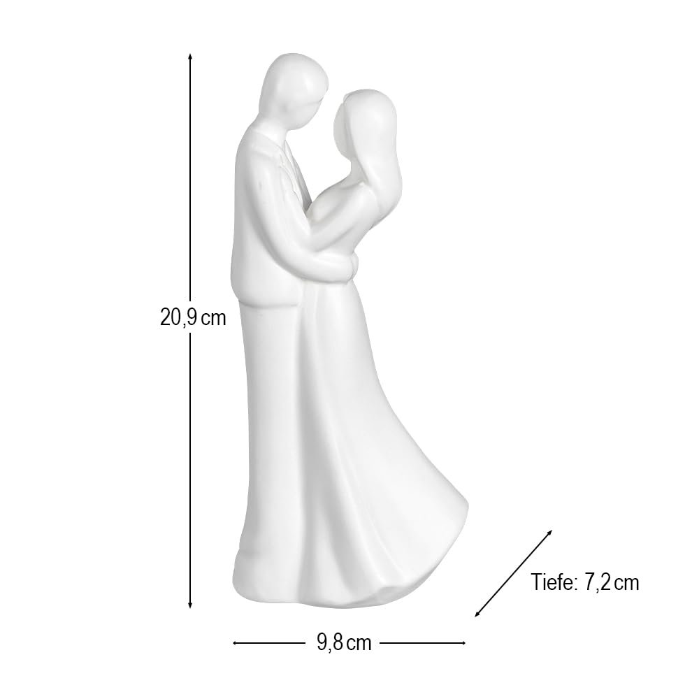 Ideen mit Herz | Deko-Figur Brautpaar 2 | Hochzeitspaar Keramik | Hochzeits-Geschenk | Hochzeits-Dekoration | 20,9 cm hoch - Image 2