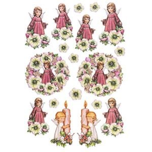 Ideen mit Herz Stickerbogen "3-D Relief-Sticker" | Aufkleber | Hochwertig geprägt mit 3-D-Effekt | Din A4 Bogen mit verschiedenen Motiven (Engelchen 4) - Image 1