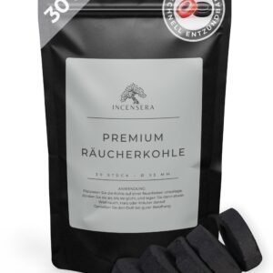 Incensera Räucherkohle – 30 selbstzündende Kohle-Tabletten | Für Weihrauch, Harze, Bakhoor & Kräuter – Einfaches Räuchern zu Hause - Image 1