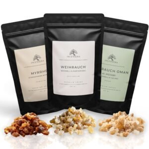 Incensera Weihrauch Set – Myrrhe, Boswellia Papyrifera und Boswellia Sacra aus Oman – naturreines Harz Set für Aromatherapie, Rituale, Rauhnächte & Hausreinigung - Image 1