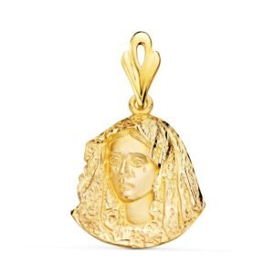 Inmaculada Romero IR Virgen Esperanza Macarena von Sevilla Gold Anhänger 18K Unisex 21mm. Silhouette - Image 1
