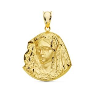 Inmaculada Romero IR Virgen Esperanza Macarena von Sevilla Gold Anhänger 18K Unisex 24mm. Silhouette - Image 1