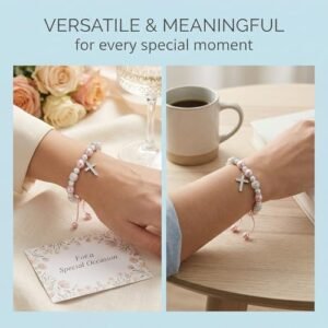 JIRVEX Armband Kommunion für Mädchen als Geschenk zur Erstkommunion Rosenkranz Armband mit Kreuz Taufgeschenk - Image 10