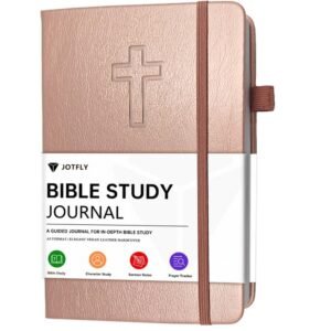JOTFLY Bibelstudium-Tagebuch, Kirchennotizen, Notizbuch für Notizen und Reflexion, geführtes Bibelstudium, religiöse Geschenke und Bibelstudiumsbedarf (Roségold) - Image 1