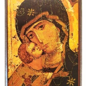 JUNGFRAU UND KIND, SÜßES KÜSSEN, VLADIMIR, DETAIL-griechisch-byzantinisch-orthodoxe Ikone - Image 1