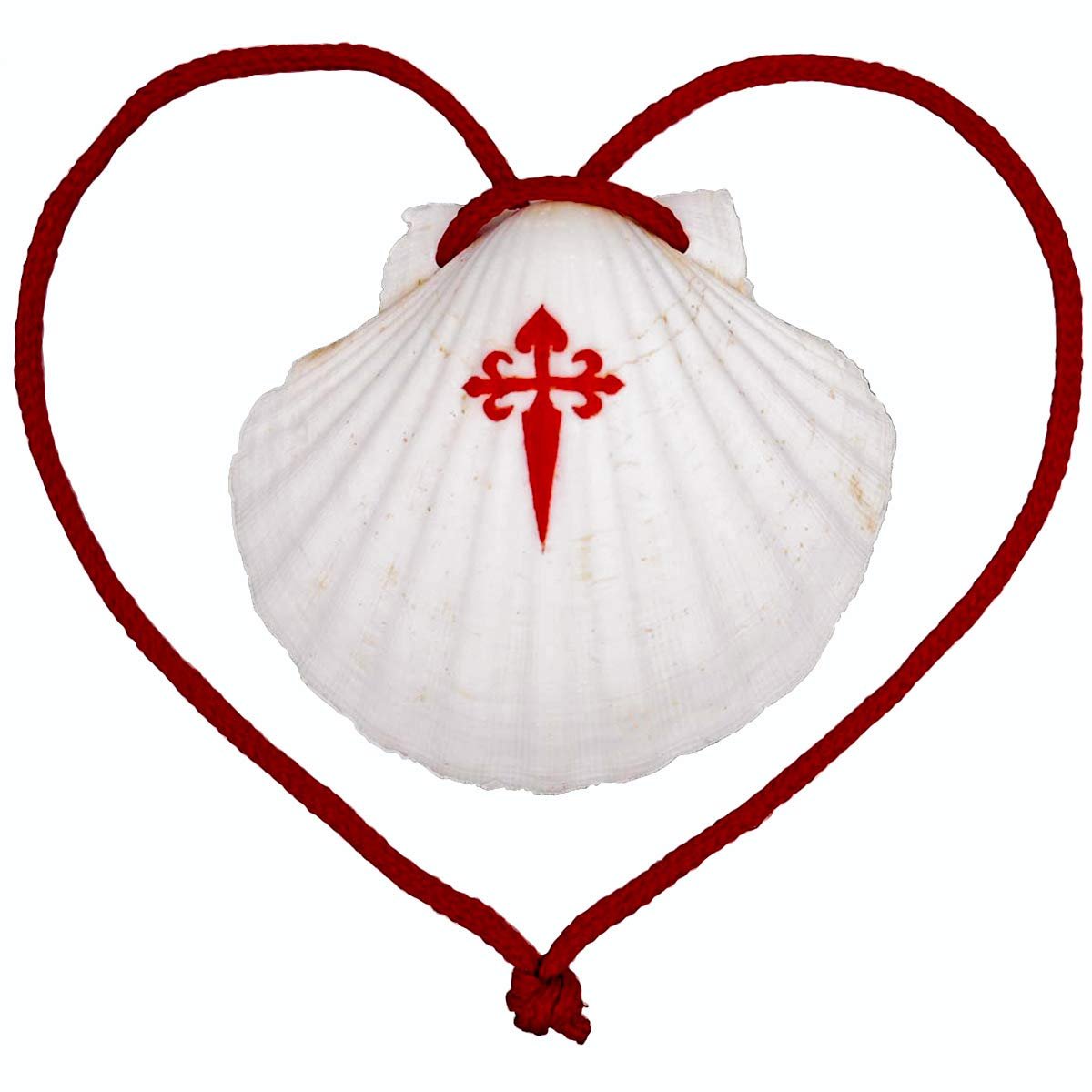 Jakobsweg Jakobsmuschel mit Kreuzaufdruck – Echte Pilgermuschel für Camino de Santiago – inkl. Samtbeutel (braun) zur Aufbewahrung – Jakobsweg Zubehör & Pilger Geschenk - Image 2
