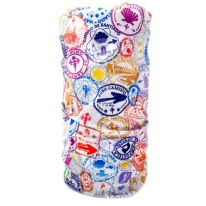 Jakobsweg Multifunktionstuch – Schlauchtuch/Bandana/Halstuch mit Jakobsweg-Motiv – Kopftuch, Stirnband & Nackenschutz – Pilger Zubehör oder Geschenk vom Camino de Santiago - Buen Camino - Image 1
