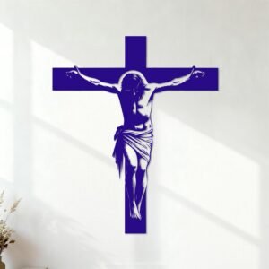 Jesus Christus Clipart-Design und Jesus, Sohn Gottes Gravuraufkleber 49.2x58.6cm Kunstvolle Wandmalerei Dunkelblau - Image 1
