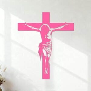 Jesus Christus Clipart-Design und Jesus, Sohn Gottes Gravuraufkleber 65.6x78.1cm Verschiedene Größen Rosa - Image 1