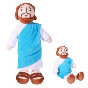 Jesus Puppe Kuscheltier, Niedliches Jesus Plüschpuppe 33CM, Cartoon Christus Plüschfigur, Christus Religiöser Retter Kuscheltier, Geschenke für Katholische Weihnachts My Friend Heim Party Deko - Image 1