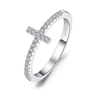 JewelryPalace Kreuz Wickelring Verlobungsring Unendlichkeit Promise Eheringe Ring Silber 925 Damen, Zirkonia Silberringe Trauringe Damenring Hochzeitsringe Stapelring Ringe Set, Damen Schmuck 60 - Image 1