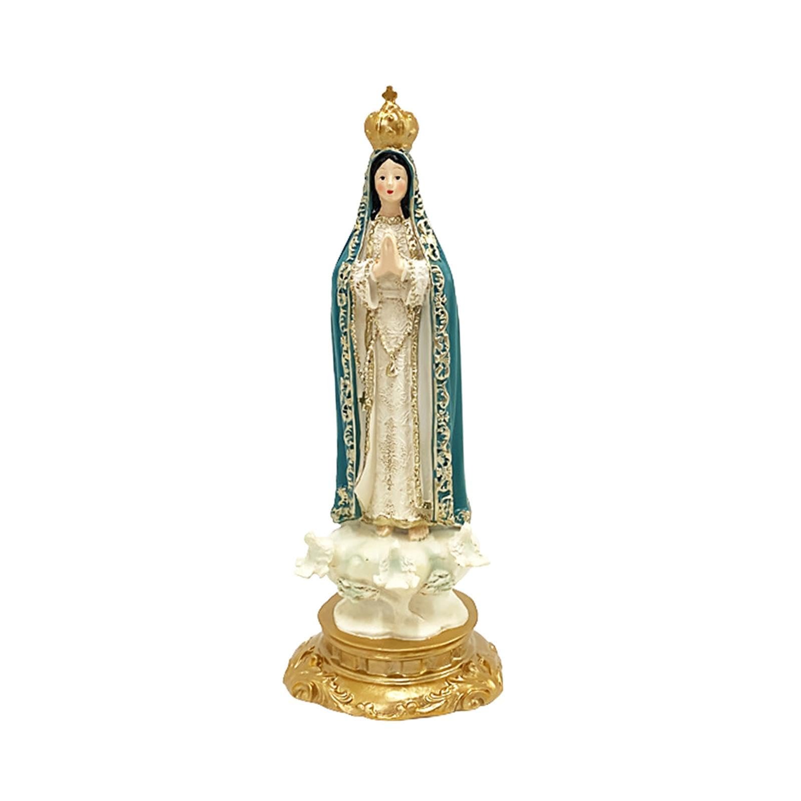 Jugutyeg Figur Der Muttergottes von Fatima, Tischdekoration, Geschenk, Heimdekoration, Dekorative Marienstatue, Blau - Image 1