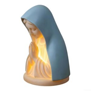 Jungfrau Maria Gebets-Nachtlicht, 1 Packung LED Andachts-Tischlampe, weicher Augenschutz, Harzstatue für Schlafzimmer Wohnzimmer - Image 1