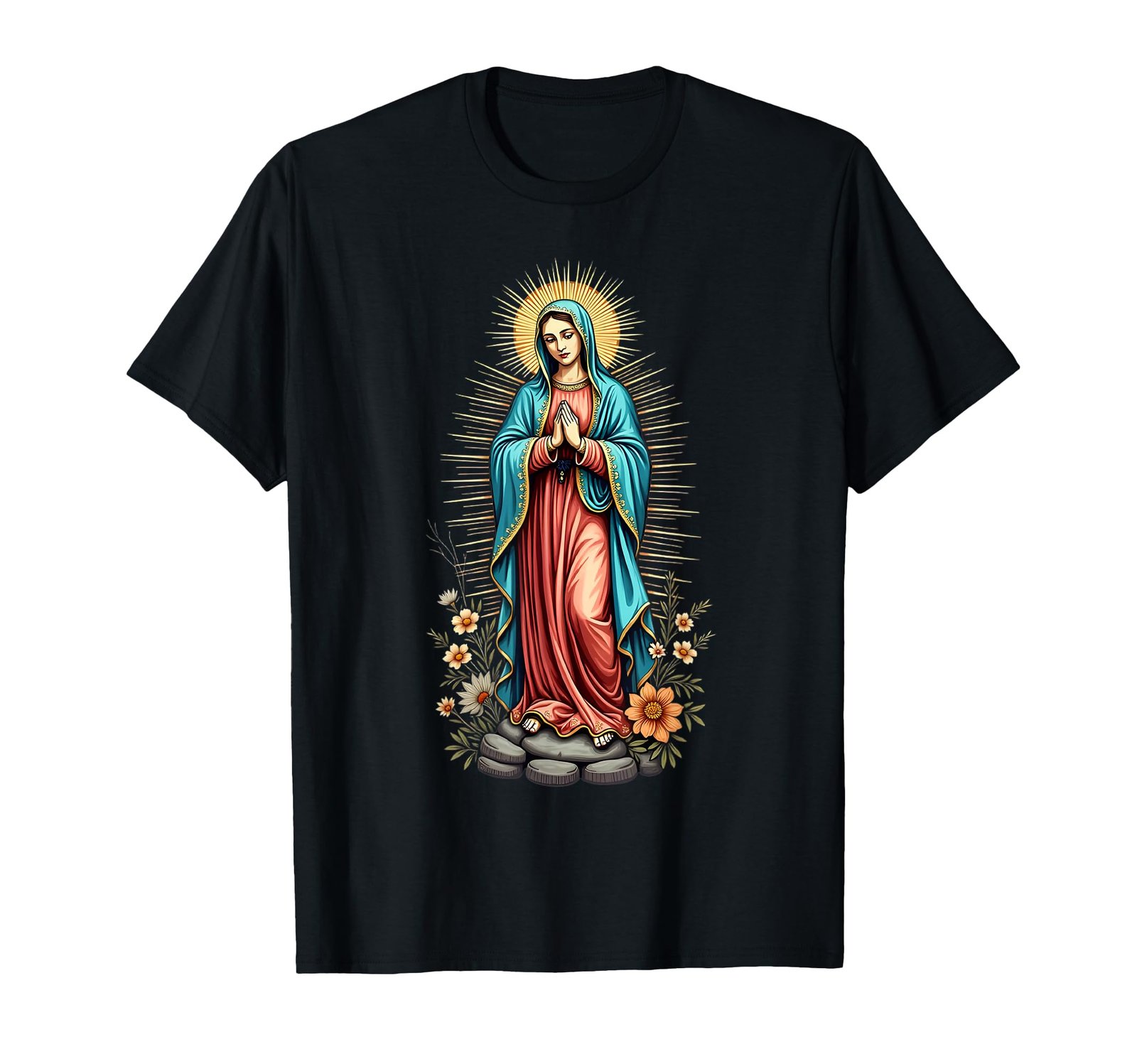 Jungfrau Maria Ikonographie religiöse katholische Kunst Design T-Shirt - Image 1
