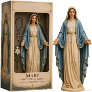 Jungfrau Maria Sammelfigur, gesegnete Mutter, Madonna, katholische religiöse Statue, Heilige Guadalupe, Kunstharz, handbemalt, Dekoration, christliches Gebet, Altar, Geschenk, Heimskulptur (1 Stück) - Image 1