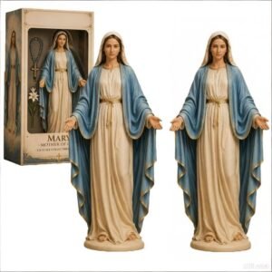 Jungfrau Maria Sammelfigur, gesegnete Mutter, Madonna, katholische religiöse Statue, Heilige Guadalupe, Kunstharz, handbemalt, Dekoration, christliches Gebet, Altar, Geschenk, Heimskulptur (2 Stück) - Image 1