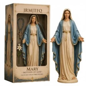 Jungfrau Maria Sammelfigur, gesegnete Mutter Madonna katholische religiöse Statue mit Unserer Lieben Frau von Guadalupe, Kunstharz, handbemalte Dekoration für christliches Gebet, Altar, Geschenk - Image 1