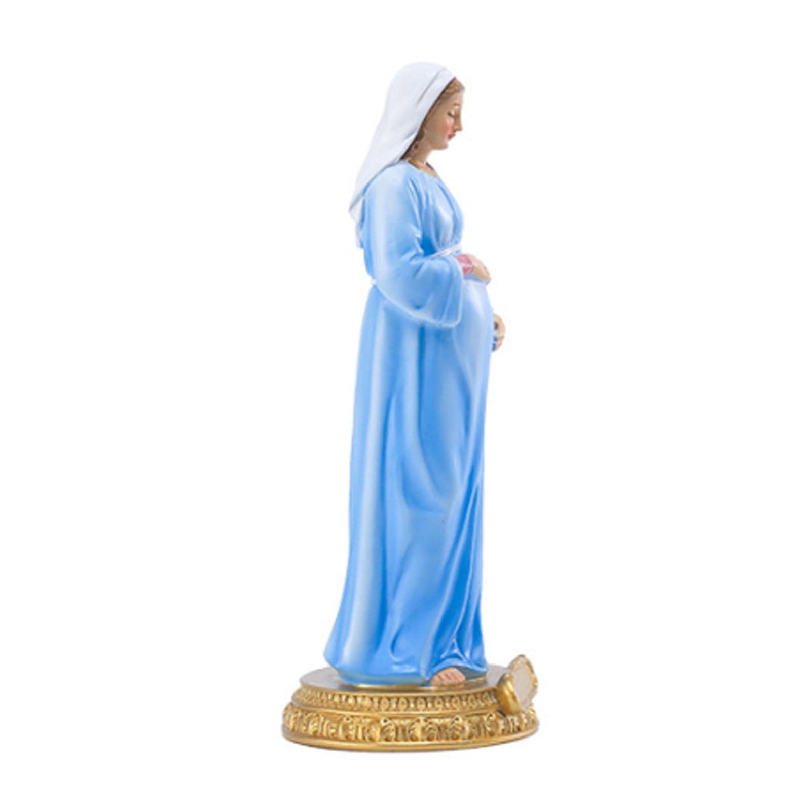 Jungfrau Maria Statue, Maria Mutter Gottes Harzfigur Schwangere Maria Statue Katholische Religiöse Dekoration, Mutter Jesu Statue Desktop Ornament Katholische Skulptur Jungfrau Maria Wundertätige - Image 1