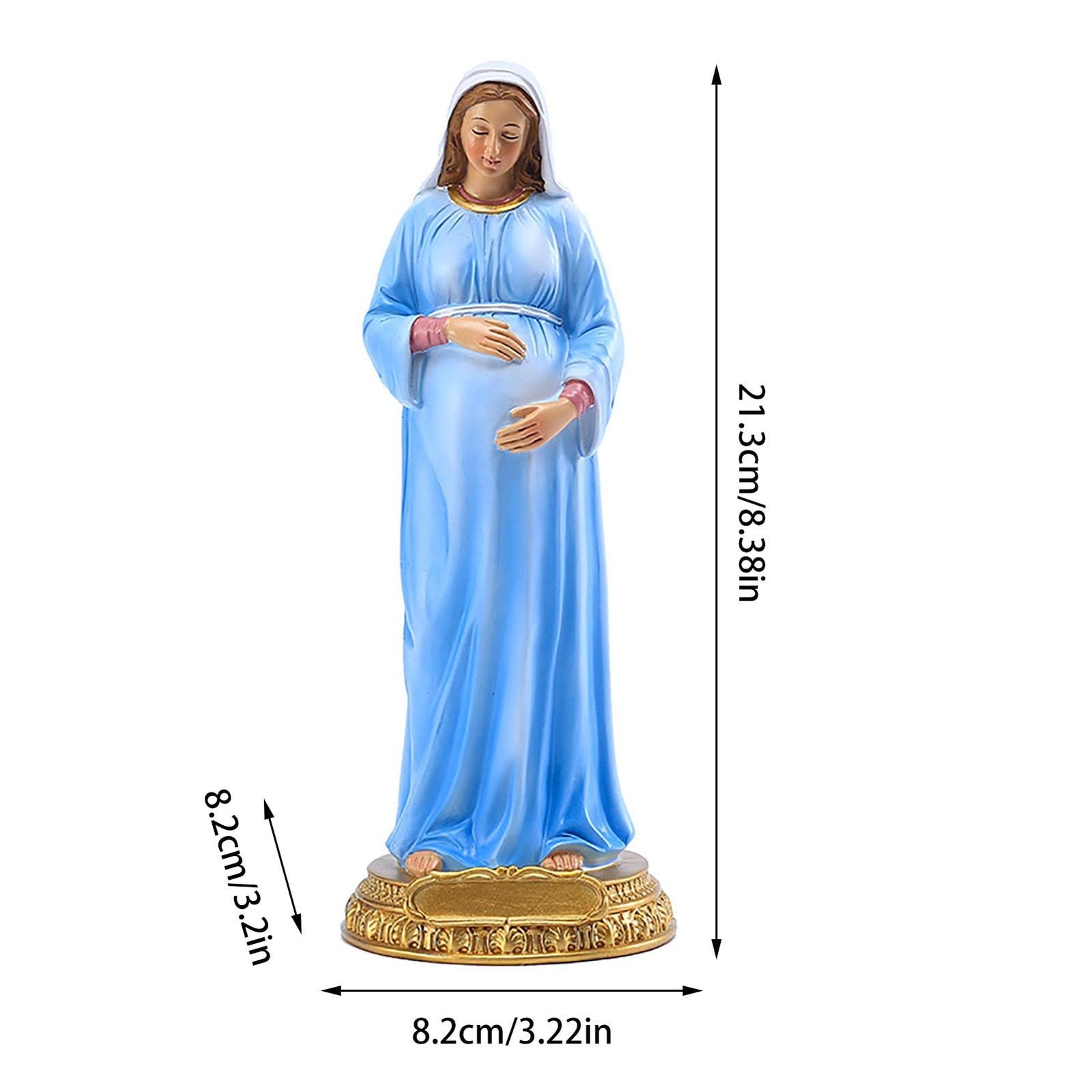 Jungfrau Maria Statue, Maria Mutter Gottes Harzfigur Schwangere Maria Statue Katholische Religiöse Dekoration, Mutter Jesu Statue Desktop Ornament Katholische Skulptur Jungfrau Maria Wundertätige - Image 4