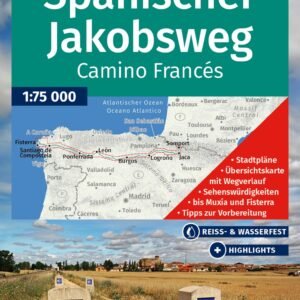 KOMPASS Wanderkarte 133 Spanischer Jakobsweg, Camino Francés 1:100.000: Fernwanderweg: von den Pyrenäen nach Santiago de Compostela und Cabo Fisterra - Image 1