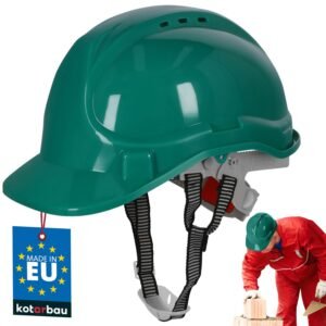 KOTARBAU® Bauhelm – Bauarbeiterhelm - Schutzhelm für die Baustelle – Arbeitshelm – Arbeitssicherheit – Verstellbar – Grün - Image 1