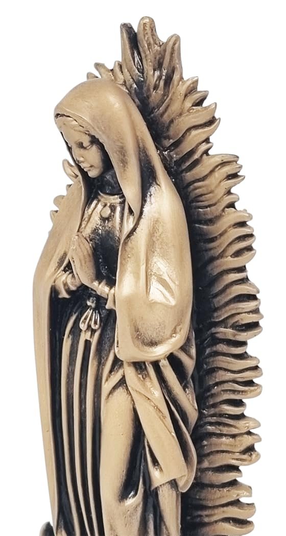 KUSTOM ART Santino Ornament Religiöse Statue Madonna Maria aus Metall Farbe Gold Höhe 25 cm - Image 4
