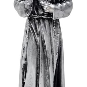 KUSTOM ART Santino Ornament Religiöse Statue San Padre Pio da Pietralcina Segen aus Metall Farbe Silber Höhe 16 cm - Image 1