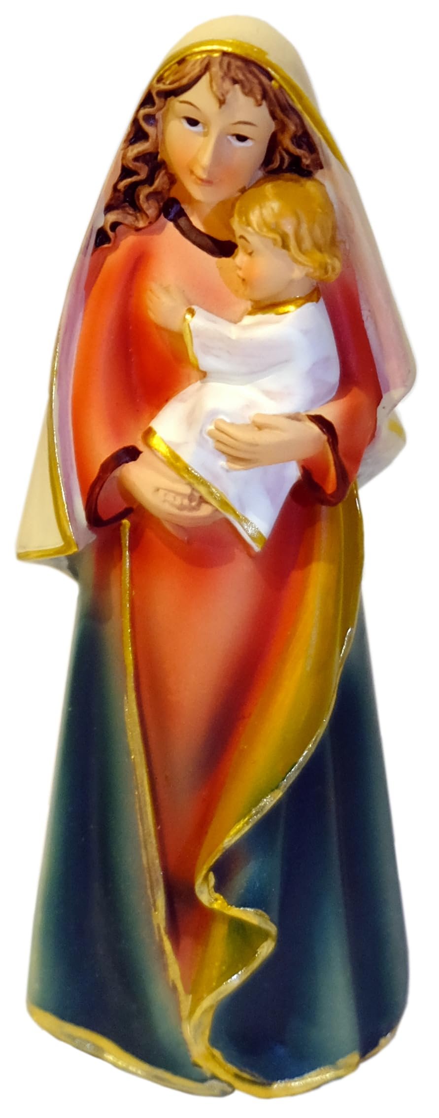 Kaltner Präsente Mutter Gottes mit Jesuskind Statue 12 cm – Madonna Maria Figur handbemalt – Marienfigur aus Resin auf Sockel – Christliche Dekoration & Geschenk zur Kommunion, Firmung, Ostern - Image 1