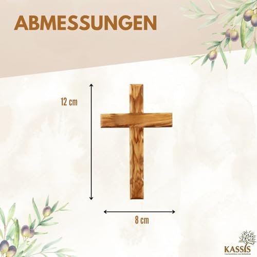 Kassis Geschenkartikel Olivenholz Kreuz schlicht zum Aufhängen Wandkreuz Deko Geschenk zur Firmung Geburt Kommunion Taufe 12 x 8 cm - Image 6