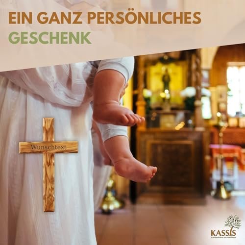 Kassis Geschenkartikel Olivenholz Kreuz schlicht zum Aufhängen Wandkreuz Deko Geschenk zur Firmung Geburt Kommunion Taufe (Ohne Gravur, 20 cm) - Image 10