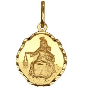 KingGold Goldener Skapulier, doppelseitige Medaille Muttergottes vom Berge Karmel - Image 1