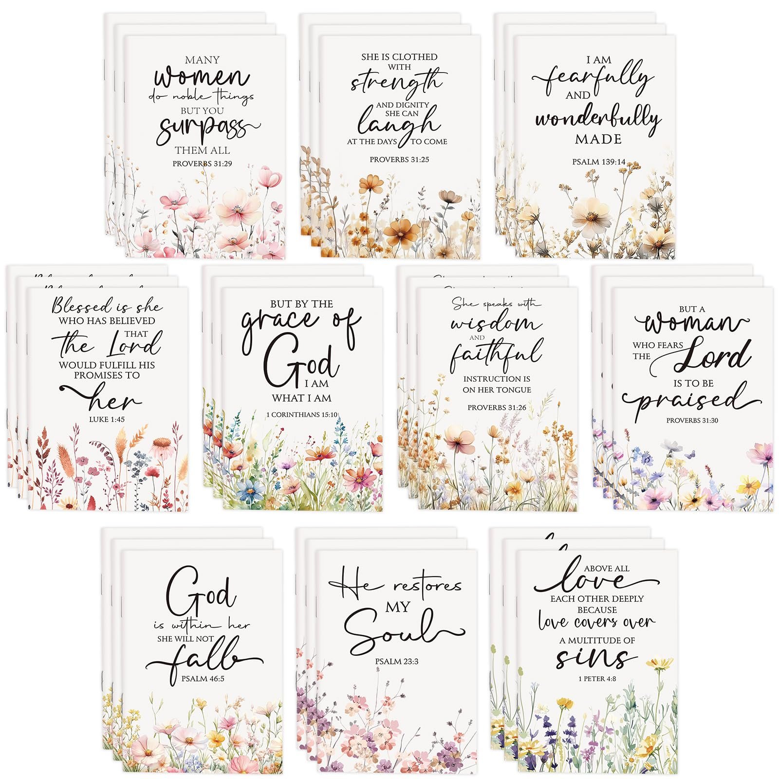 Kinlop Christliche Geschenke für Frauen, Gebetstagebuch, kleiner Bibelvers, Notizbuch, religiöse, inspirierende Schrift, Zitate, Taschennotizblöcke für Weihnachten, Sonntag, Schule, Kirche, Lehrer, 30 - Image 1