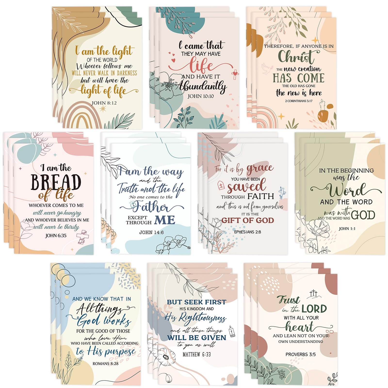 Kinlop Christliche Geschenke für Frauen, Gebetstagebuch, kleiner Bibelvers, Notizbuch, religiöse, inspirierende Schrift, Zitate, Taschennotizblöcke für Weihnachten, Sonntag, Schule, Kirche, Lehrer - Image 1